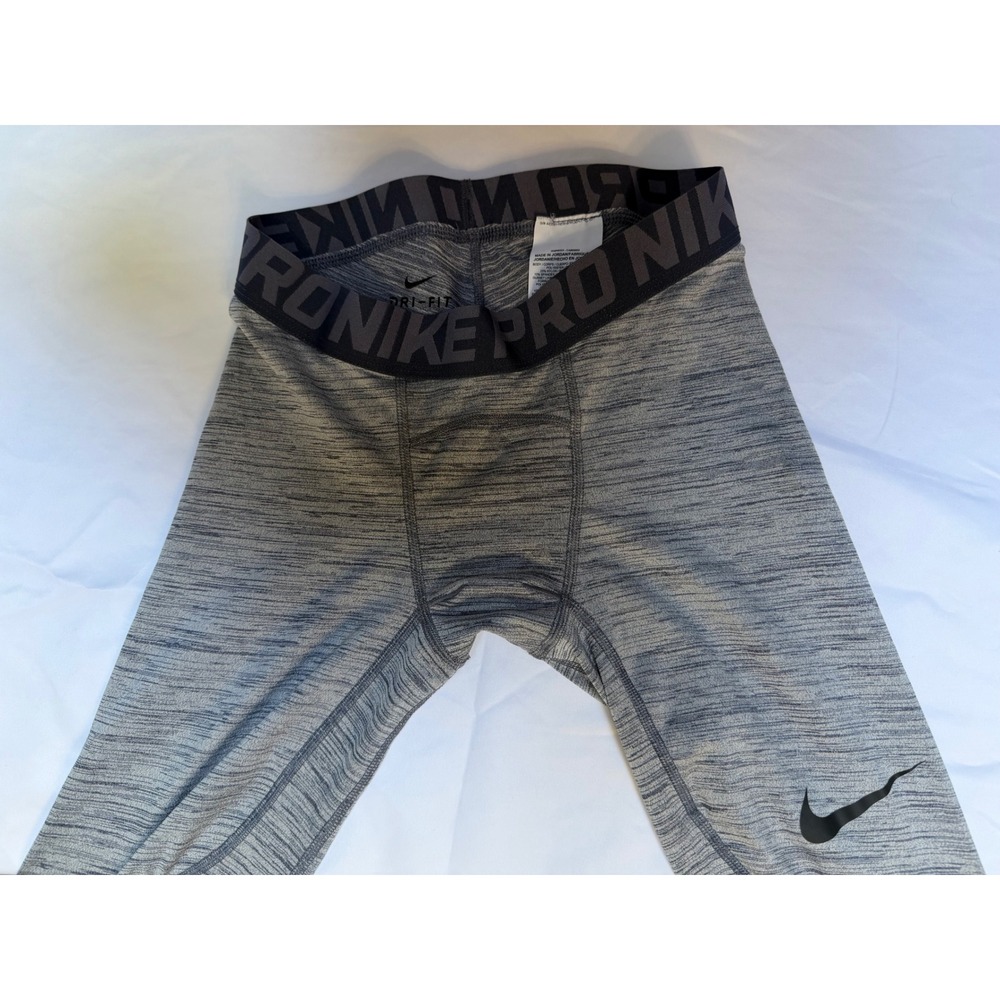 Nike Pro Dri-FIT kids Compression Tights Grey Heather Space Dye Leggings Pants
